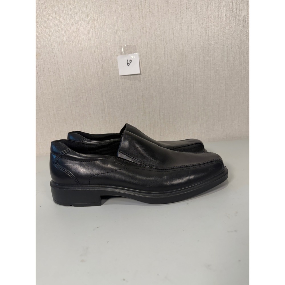 ECCO Mens Black Leather Slip On Loafers Size 45 Made In Portugal us size 11.5